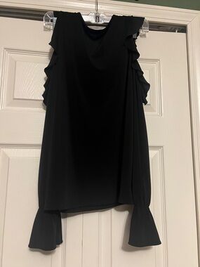 Women’s Black Ruffle Sleeve Blouse